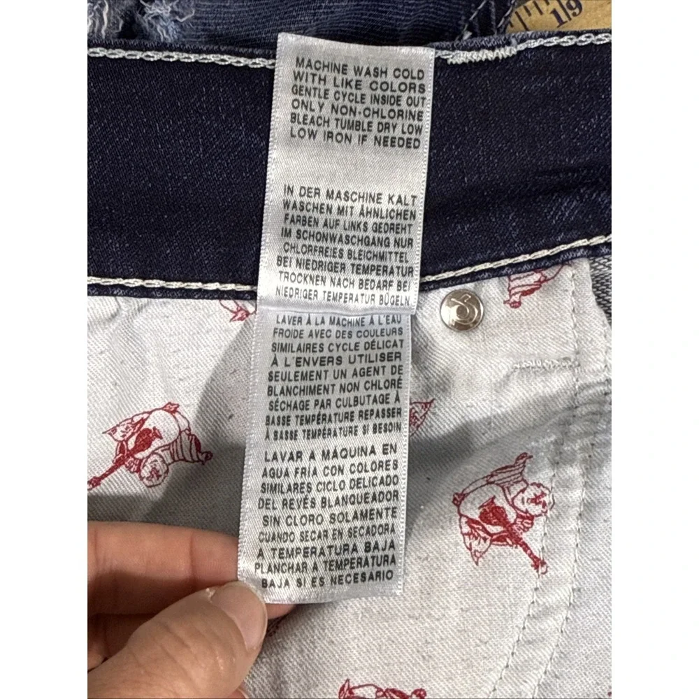 True Religion Jeans‎ Mens 42x32 Distressed Ripped Destroyed Stretch Skate Punk